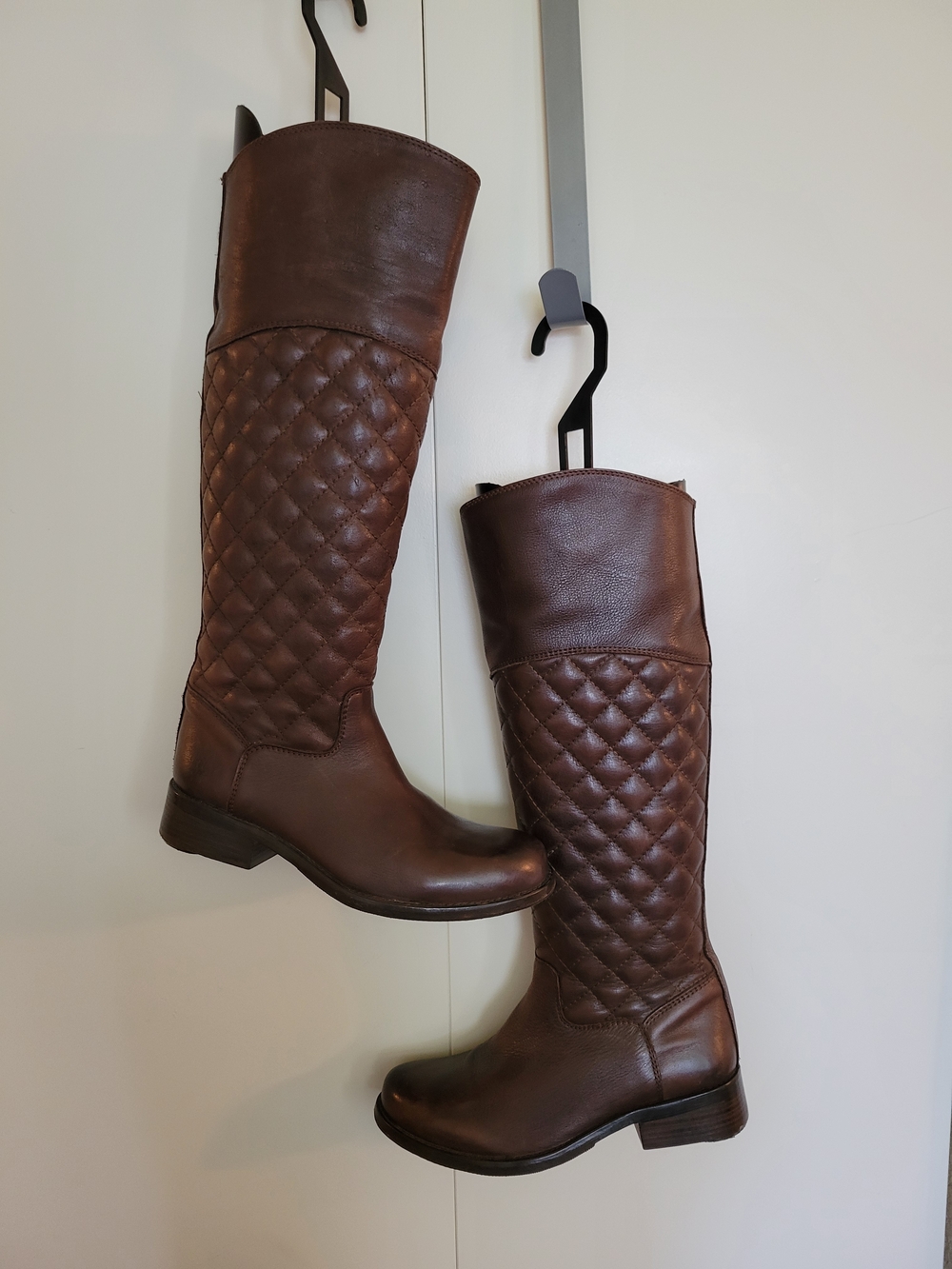 Steve Madden Brown Quilted Over-the-Knee Leather Boots
